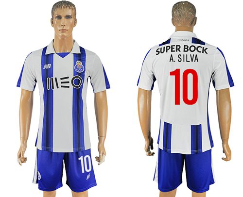 Oporto #10 A.Silva Home Soccer Club Jersey